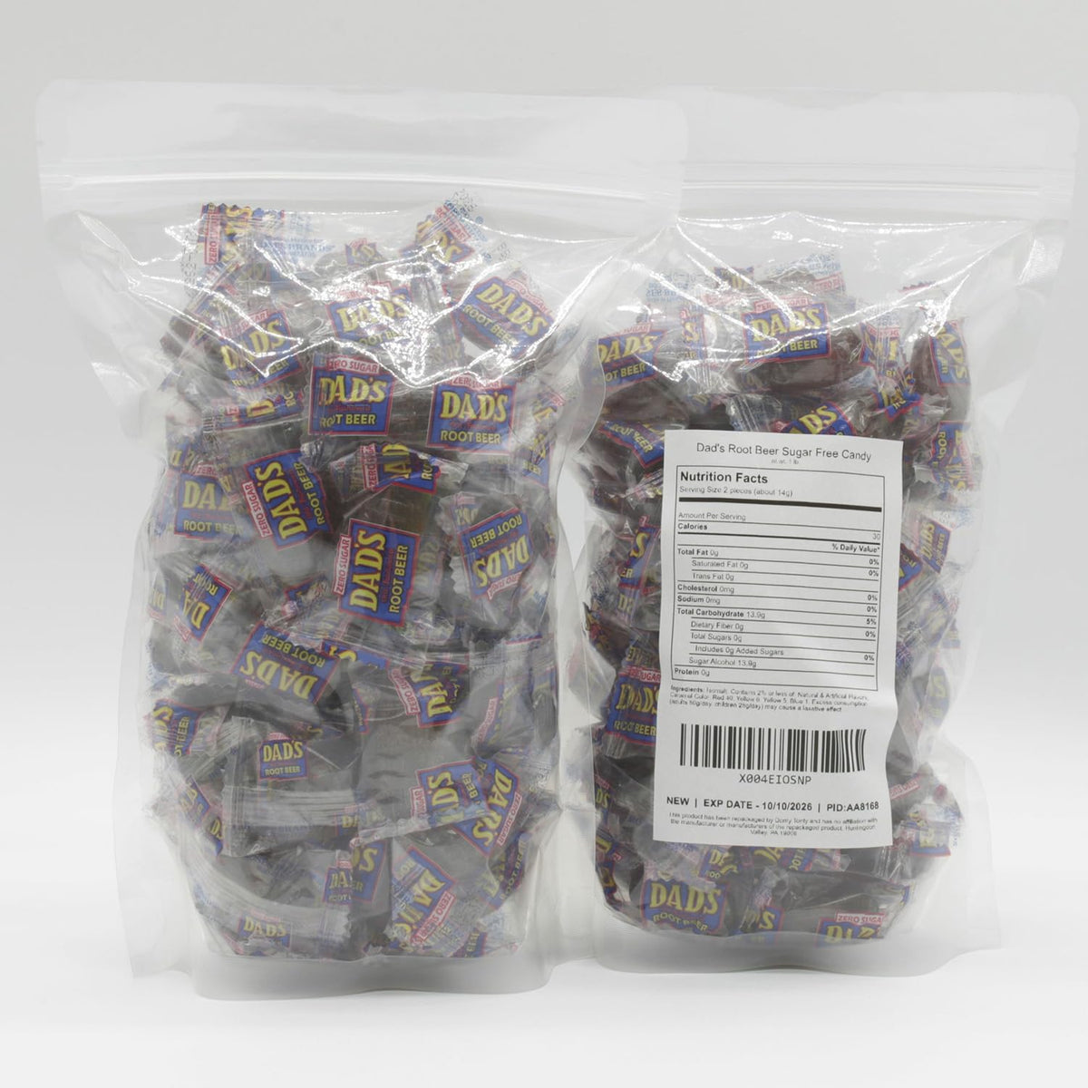 Donty-Tonty Dad's Root Beer Barrels individually wrapped for easy snacking on the go