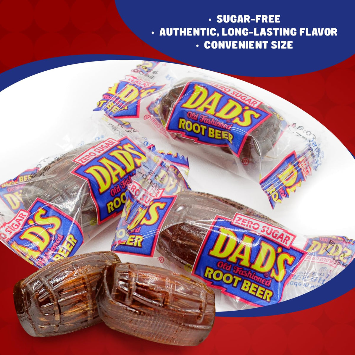 Donty-Tonty Dad's Root Beer Barrels Original Flavor delivers classic taste without sugar