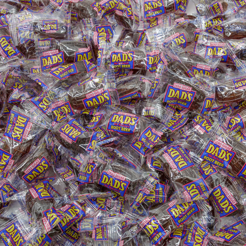 Donty-Tonty Dad's Root Beer Barrels Sugar Free bulk bag shown for gatherings and sharing