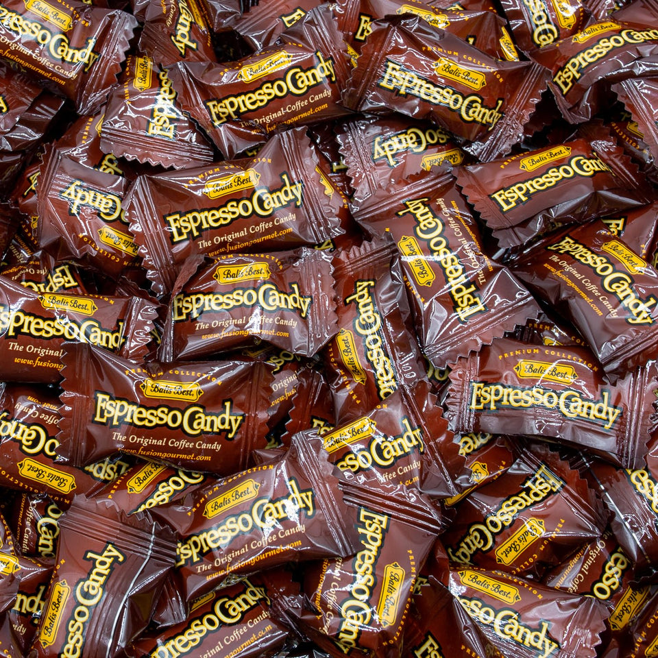Donty-Tonty Espresso Candy foil-wrap pieces, perfect for events and sharing.