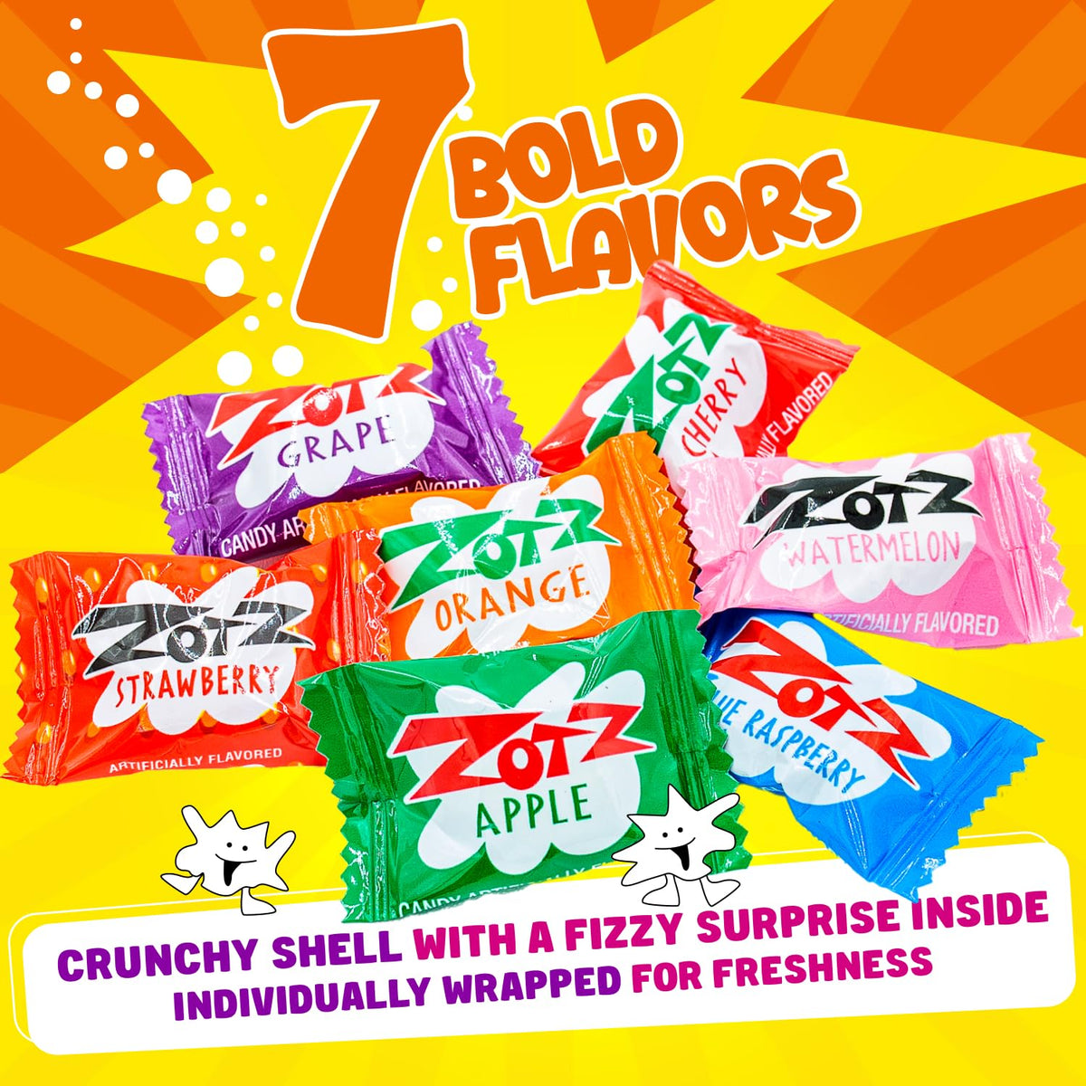 Donty-Tonty fizzing-centers close-up shows sour center burst, inviting a playful bite.