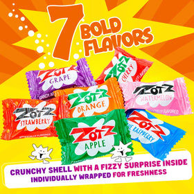 Donty-Tonty fizzing-centers close-up shows sour center burst, inviting a playful bite.