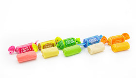 Donty-Tonty Fruit Chews clear bag protects candy from air and moisture.