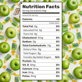 Donty-Tonty Green Apple candies with individually wrapped pieces for portion control.