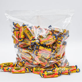 Donty-Tonty Honey Almond Taffy golden-brown toffee close-up with almonds