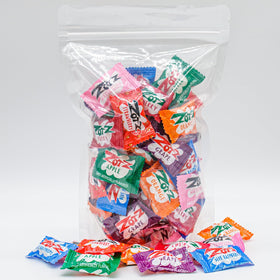 Donty-Tonty individually-wrapped candies in a clear bag stay fresh and ready to go.