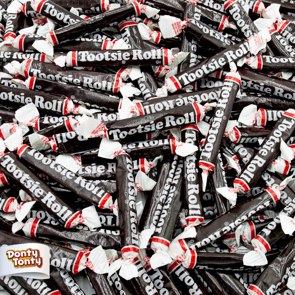 Donty-Tonty Juniors Long Taffy bag visible, bulk packaging for easy sharing.