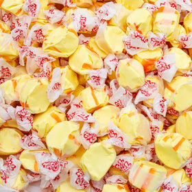 Donty-Tonty banana salt water taffy packaging shows soft, chewy texture ideal for sharing.