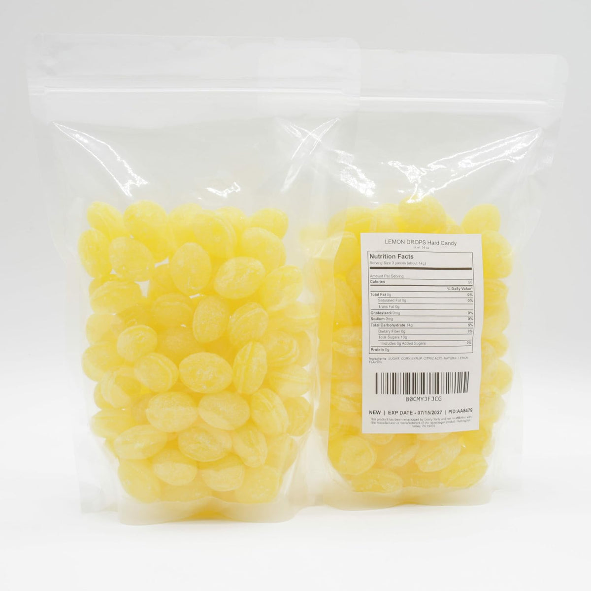 Donty-Tonty Sanded Lemon Drops bulk 2lb pack, great for events and sharing.