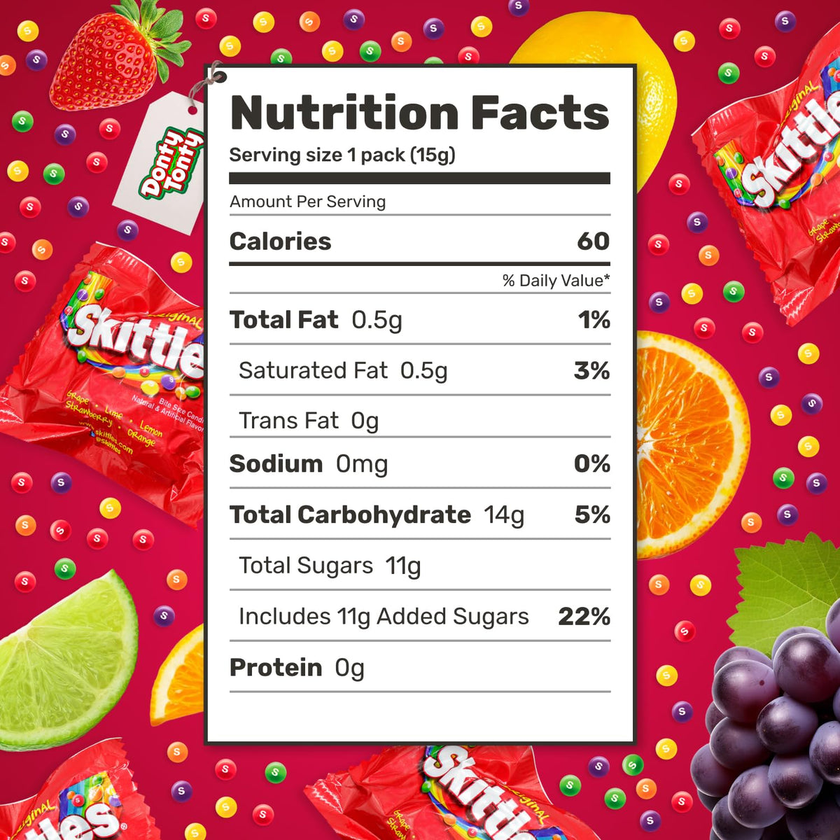 Donty-Tonty Skittles bulk bag ideal for party snacks and gifting
