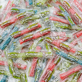 Donty-Tonty Sour Punch Twists bag front view; colorful fruit candies for party snacking.