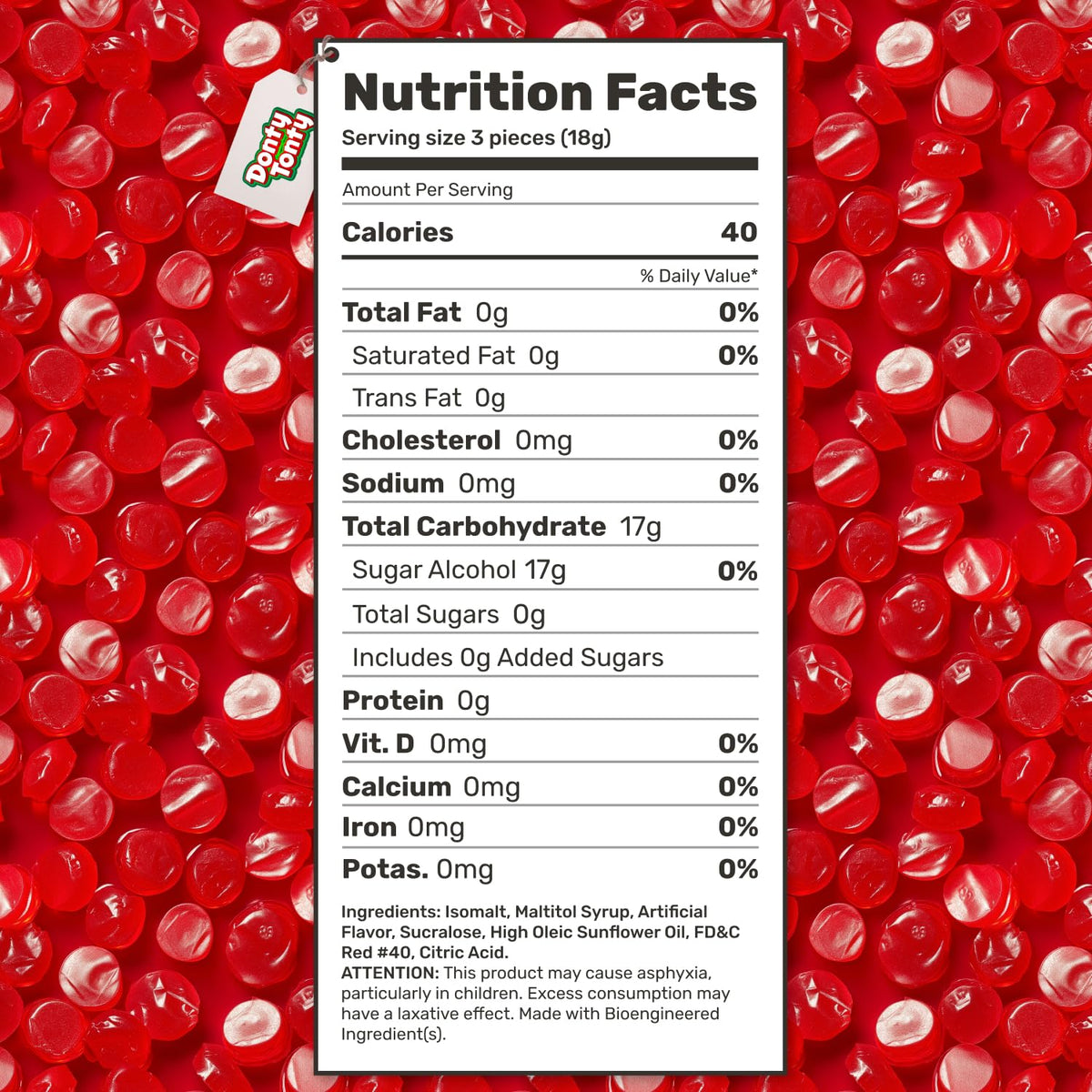 Donty-Tonty individually wrapped cinnamon hard candy for on the go