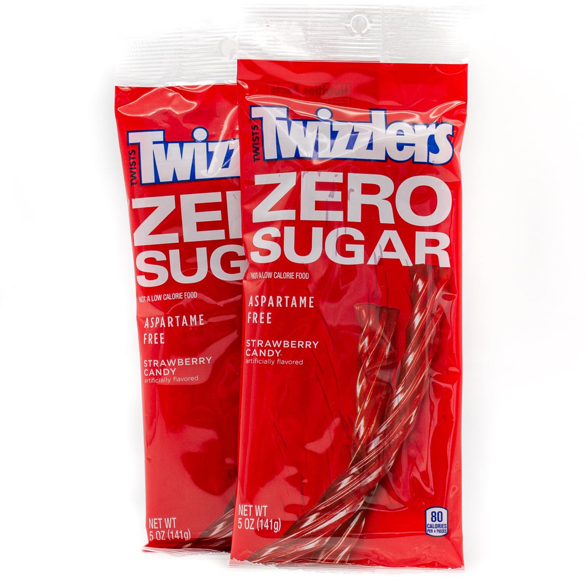 Donty-Tonty sugar-free red licorice strawberry bags close-up showing soft chewy texture