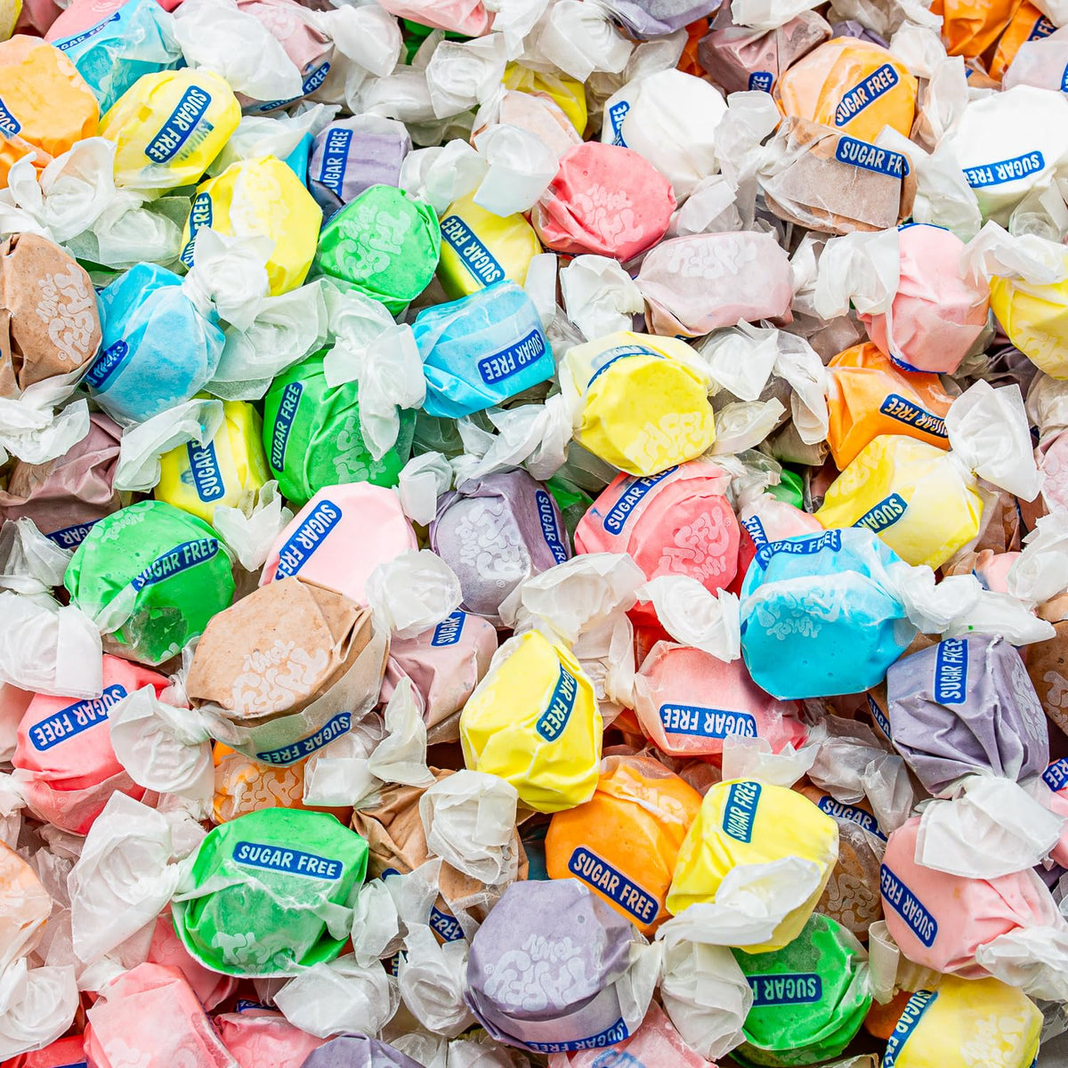 Donty-Tonty Sugar Free Taffy assorted flavors in a 1 lb bag for variety.
