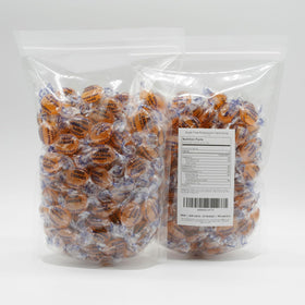 Donty-Tonty sugar-free butterscotch hard candy gift-ready foil wrapper close-up for gift baskets.