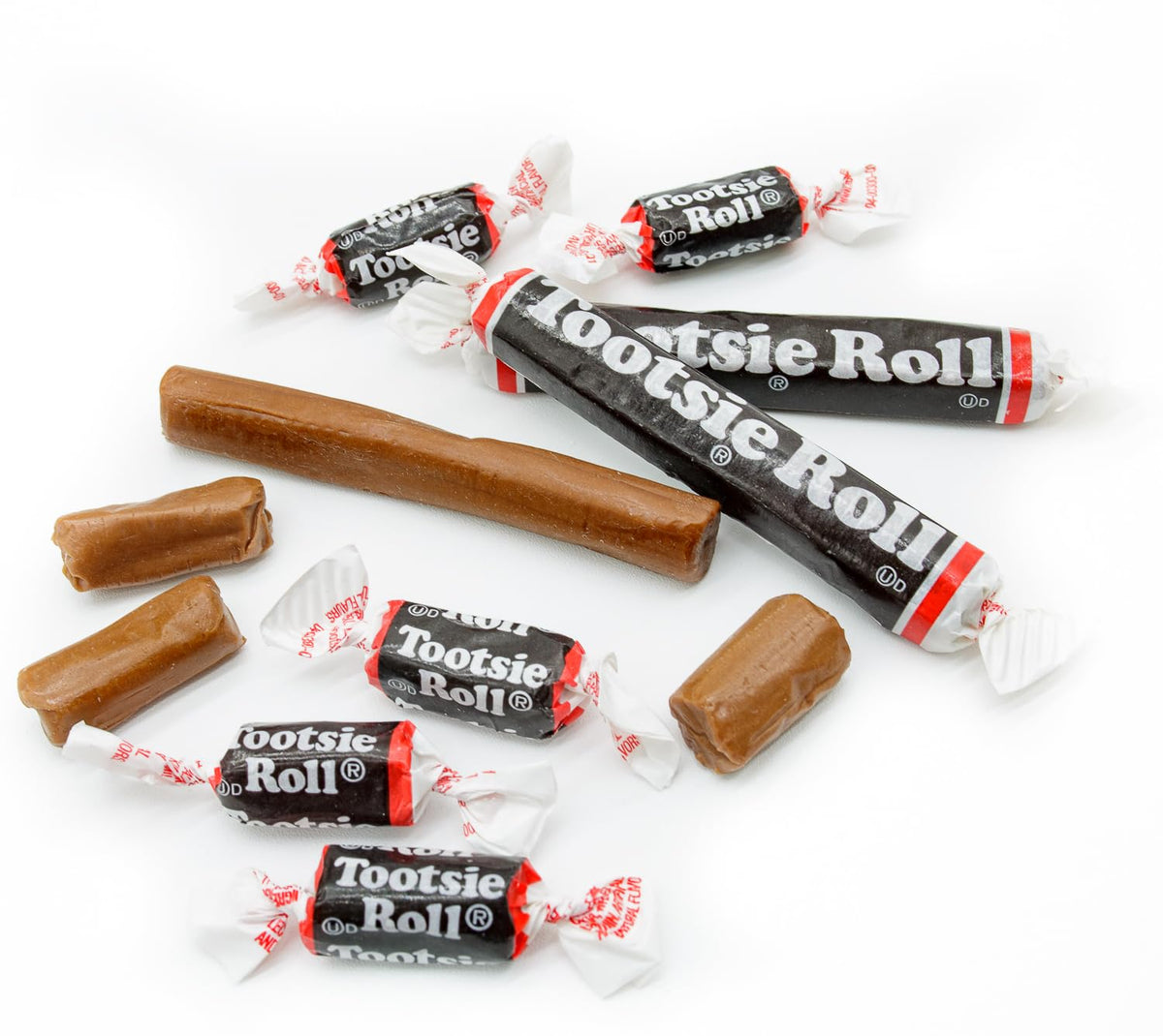 Donty-Tonty Tootsie Rolls cocoa flavor detail highlights classic chocolate taste.