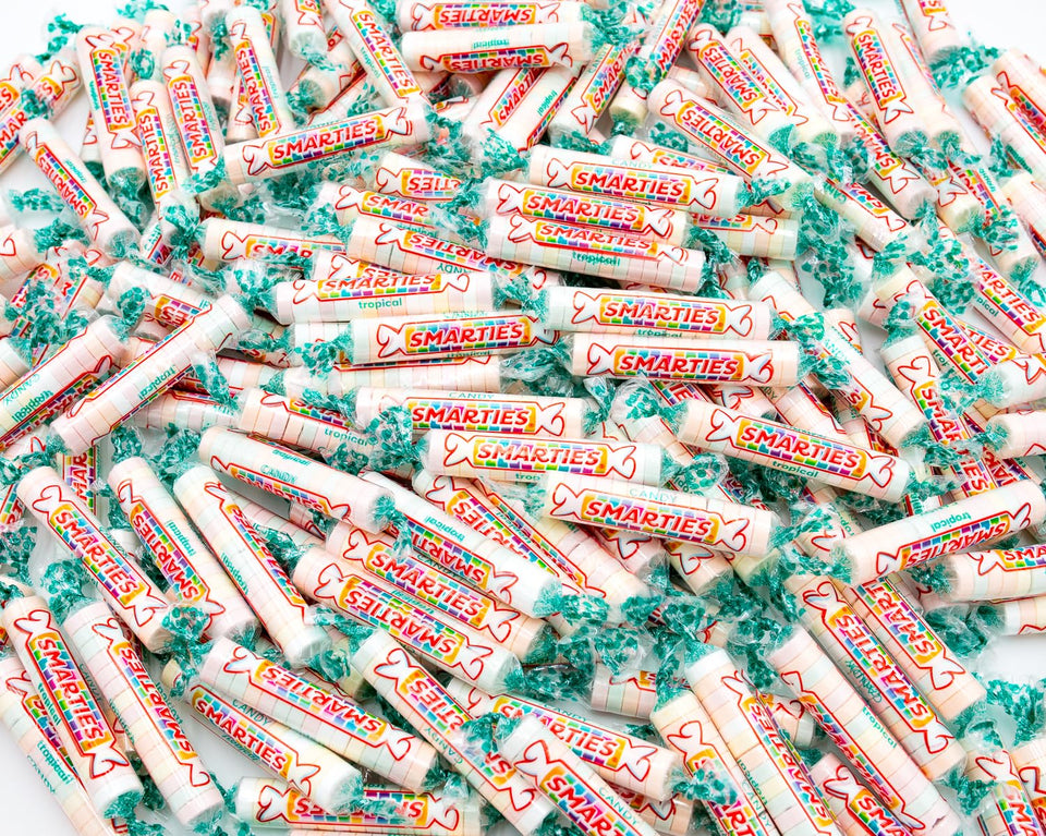 Donty-Tonty Tropical Candy Rolls bulk bag with colorful fruit tablets for sharing at events