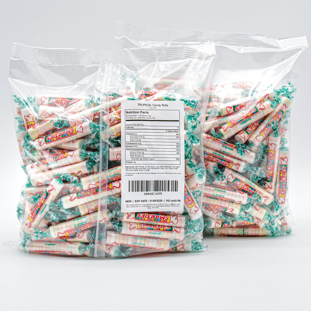 Portable snack pack of Donty-Tonty Tropical Candy Rolls for travel and on the go
