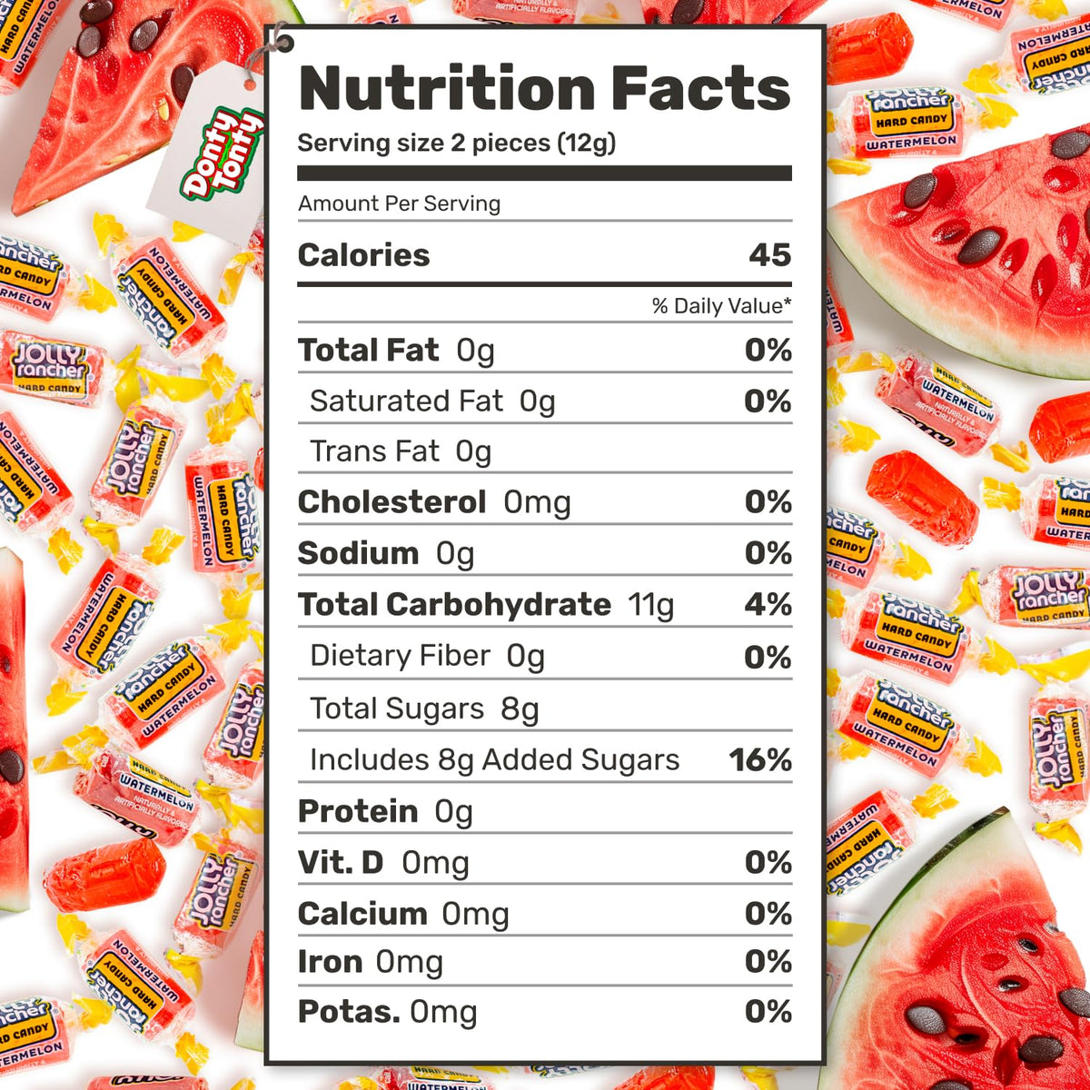 Donty-Tonty Watermelon hard candy in air-tight packaging helps maintain freshness.