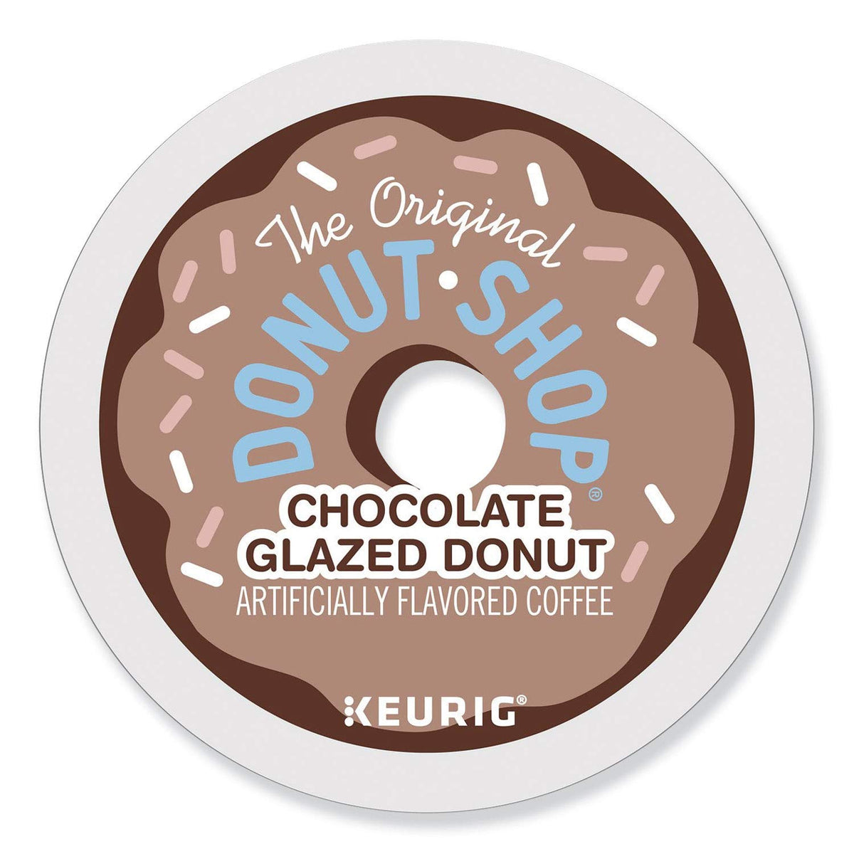 Donut House Collection chocolate glazed donut pods for Keurig brewers deliver bakery-inspired aroma.