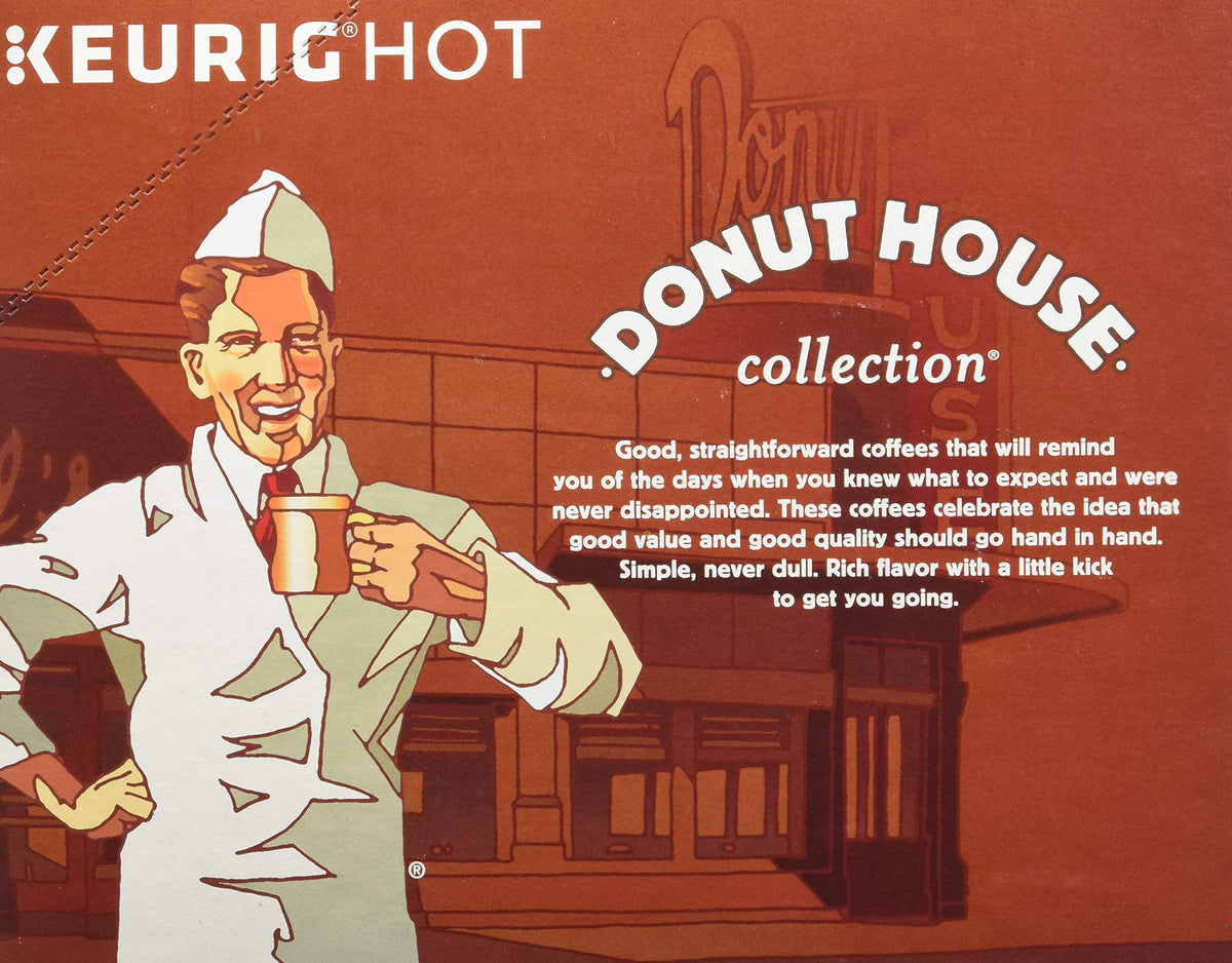 Donut House Collection Keurig-compatible coffee pods offer quick, flavorful mornings.