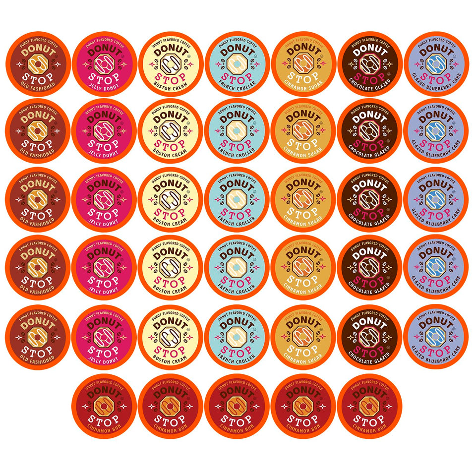 Donut Stop vanilla donut pod—aroma-rich coffee for a cozy morning.