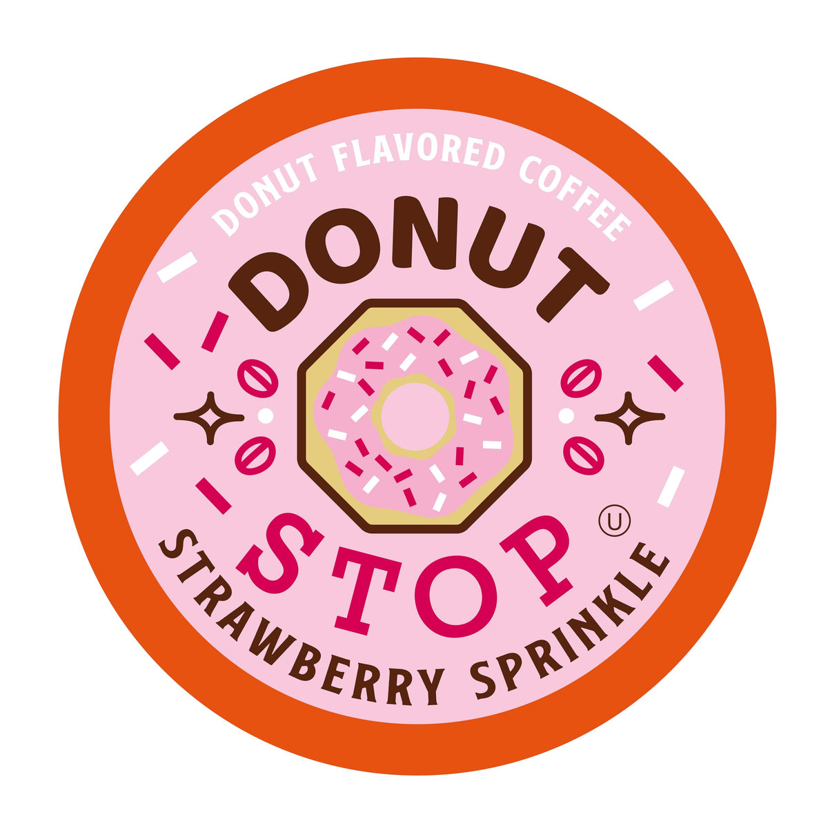 Donut Stop strawberry sprinkle coffee pod with bakery inspired aroma ready for your morning