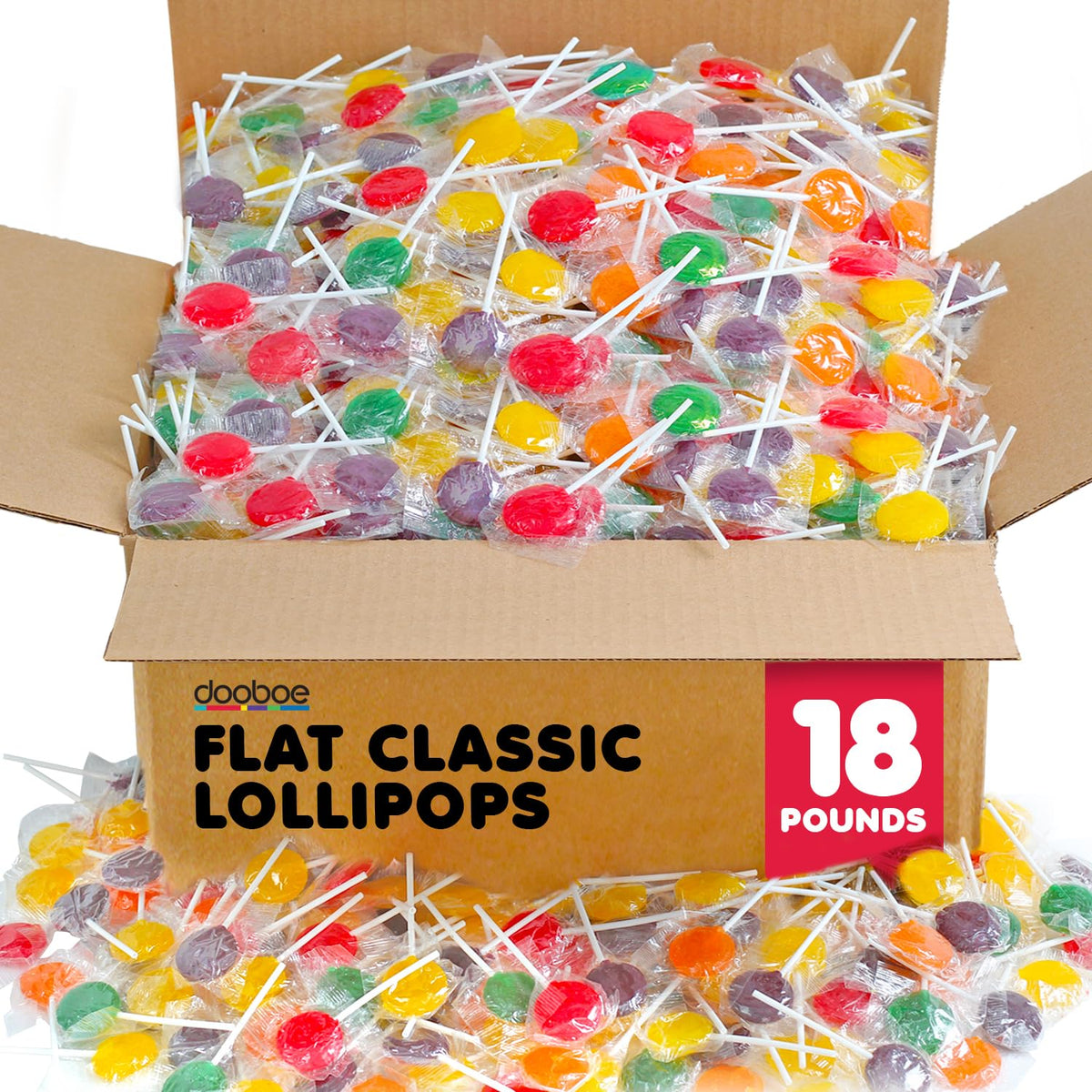 Dooboe Classic Lollipops bulk 18 lb bag for crowd-friendly celebrations.