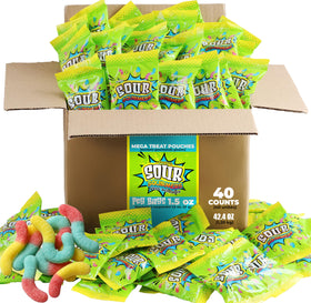 Dooboe full-size sour gummy worms bulk pack shown for sharing and events