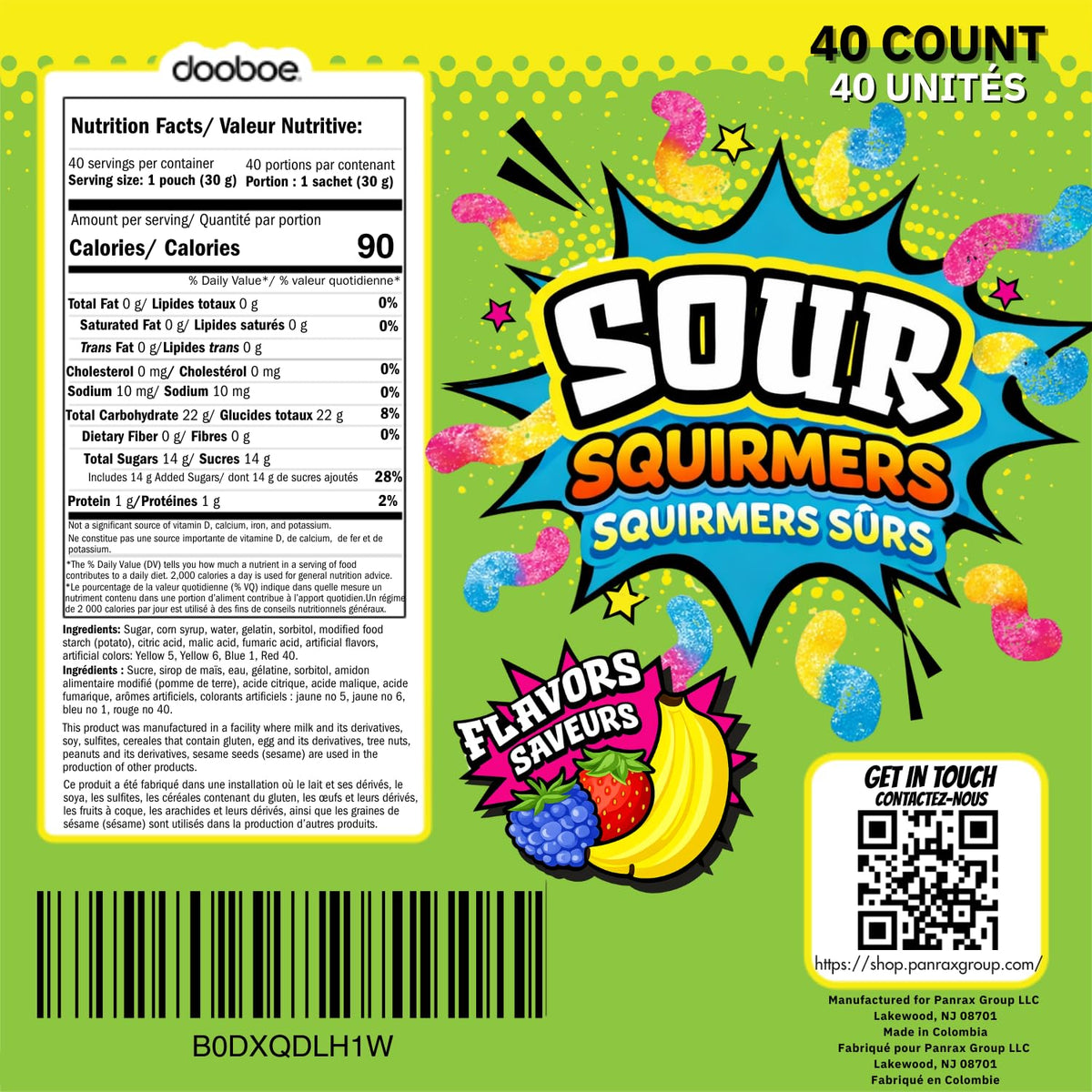 Dooboe Halloween candy idea with individually wrapped sour worms