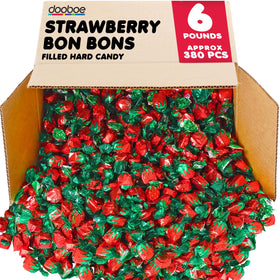 Dooboe Strawberry Hard Candy bulk pack with glossy red shells for a vibrant office display