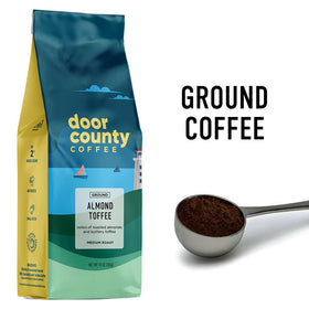 Aromas of Door County Coffee Almond Toffee fill the kitchen before brewing