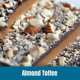 Door County Coffee Almond Toffee Ground being poured for drip brewing