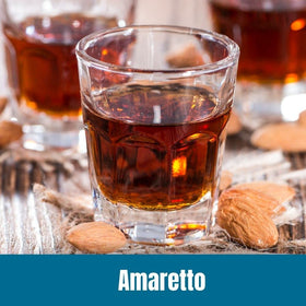 Door County Coffee Amaretto ground coffee label close-up showcasing flavor