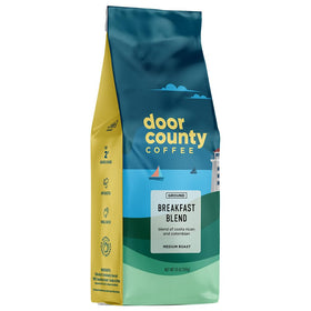 Door County Breakfast Blend bag with premium Arabica beans for a balanced morning brew