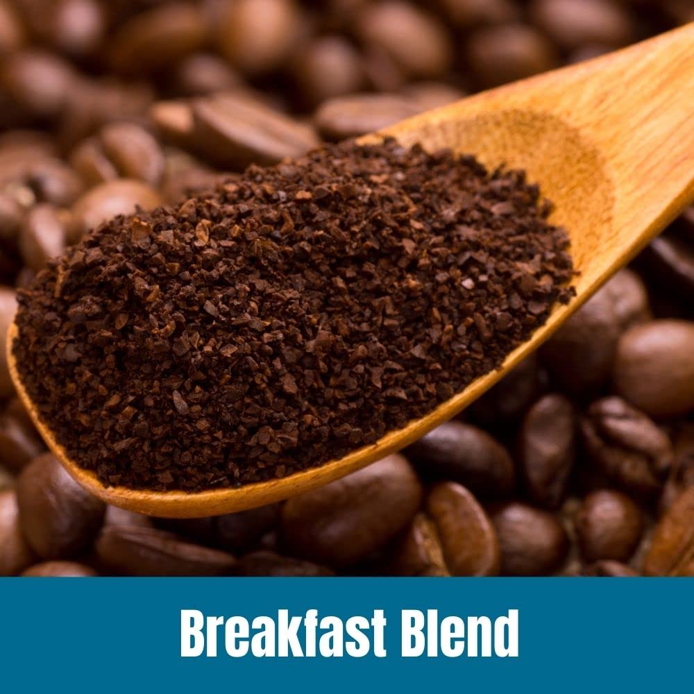 Door County Breakfast Blend ground coffee ready for drip, pour-over, or French press