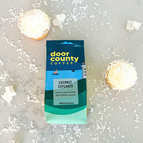 Door County Coffee Coconut Cupcakes ground coffee—ideal for French press mornings