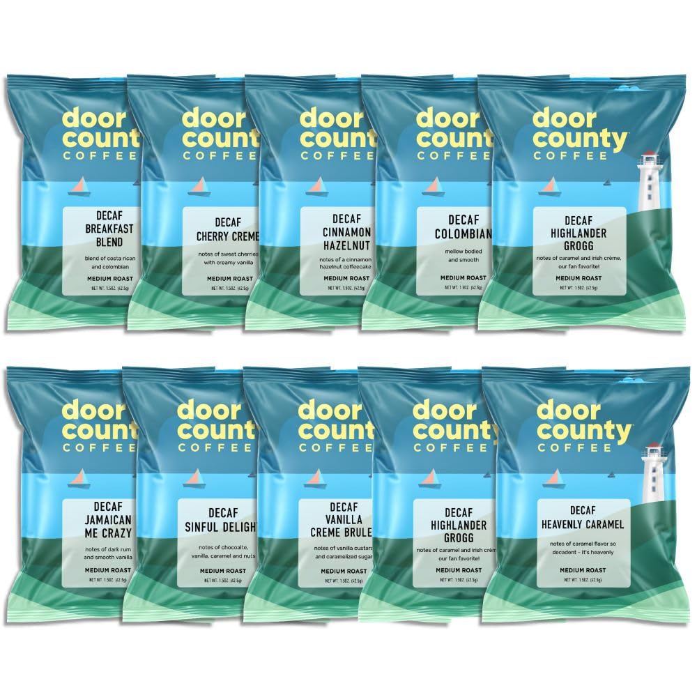 Door County Coffee Breakfast Blend Decaf full-pot bag for a smooth morning brew