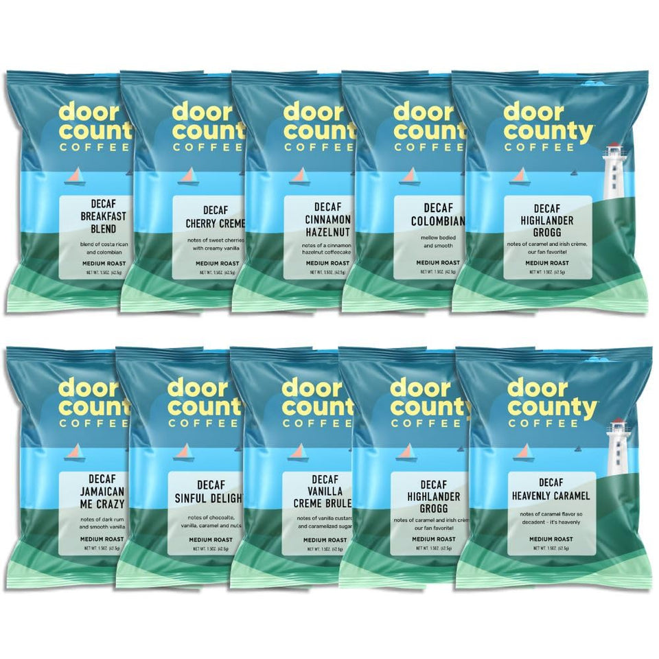 Door County Coffee Breakfast Blend Decaf full-pot bag for a smooth morning brew