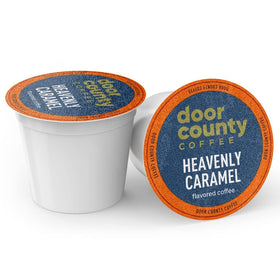 Door County Coffee Heavenly Caramel single-serve cups for quick, flavorful mornings