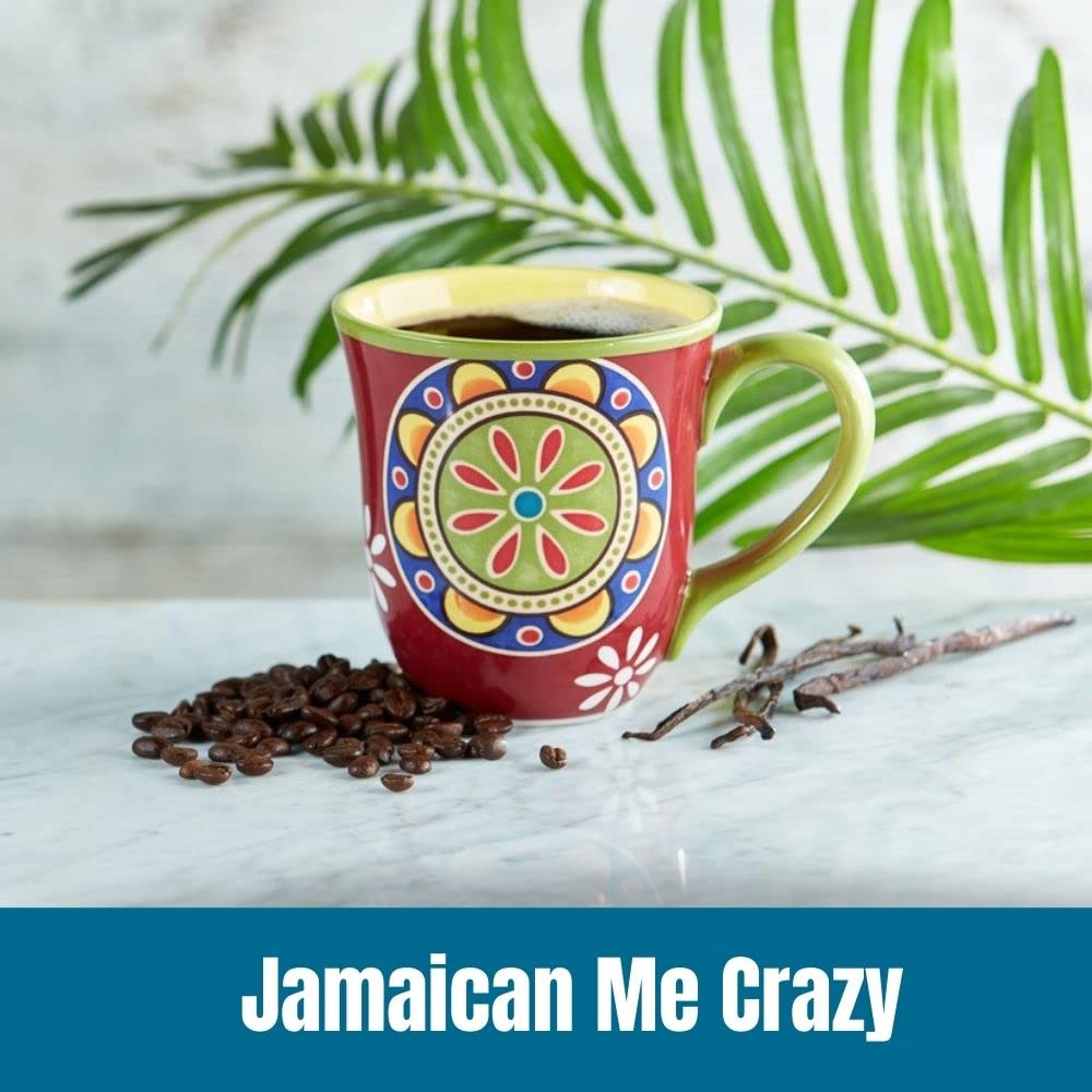 Door County Coffee Jamaican Me Crazy aroma emphasizes rum and vanilla hints.