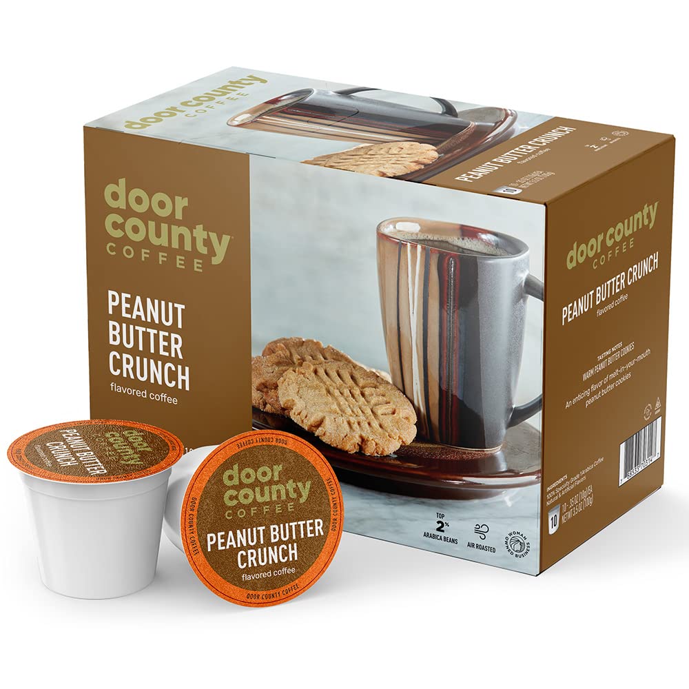 Door County Coffee Peanut Butter Crunch ground pack for rich mornings and easy brewing
