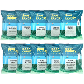 Door County Coffee Black & Tan flavor in sampler pack for a cozy morning boost.