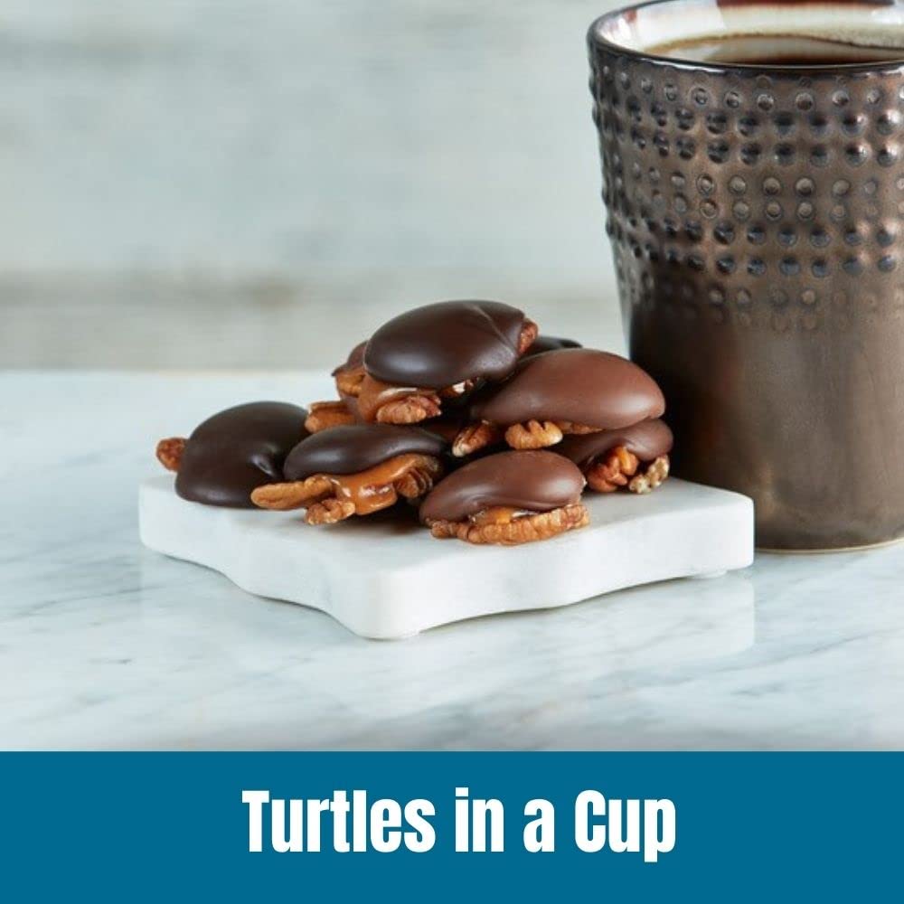 Close-up of Door County Coffee Turtles in a Cup beans for premium aroma