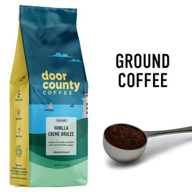 Door County Vanilla Creme Brulee pour releases rich aroma into a warm cup.