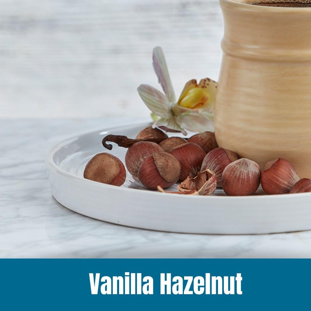 Door County Coffee Vanilla Hazelnut whole bean showcases rich, ready-to-grind roast.