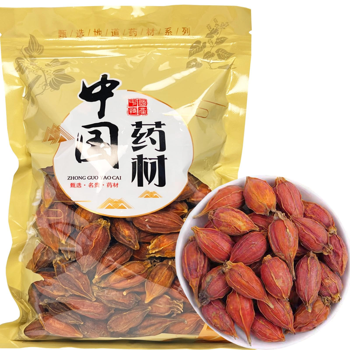Doorpetal Gardenia Fruit dried 250g bulk bag for aromatic tea and flavorful dishes.
