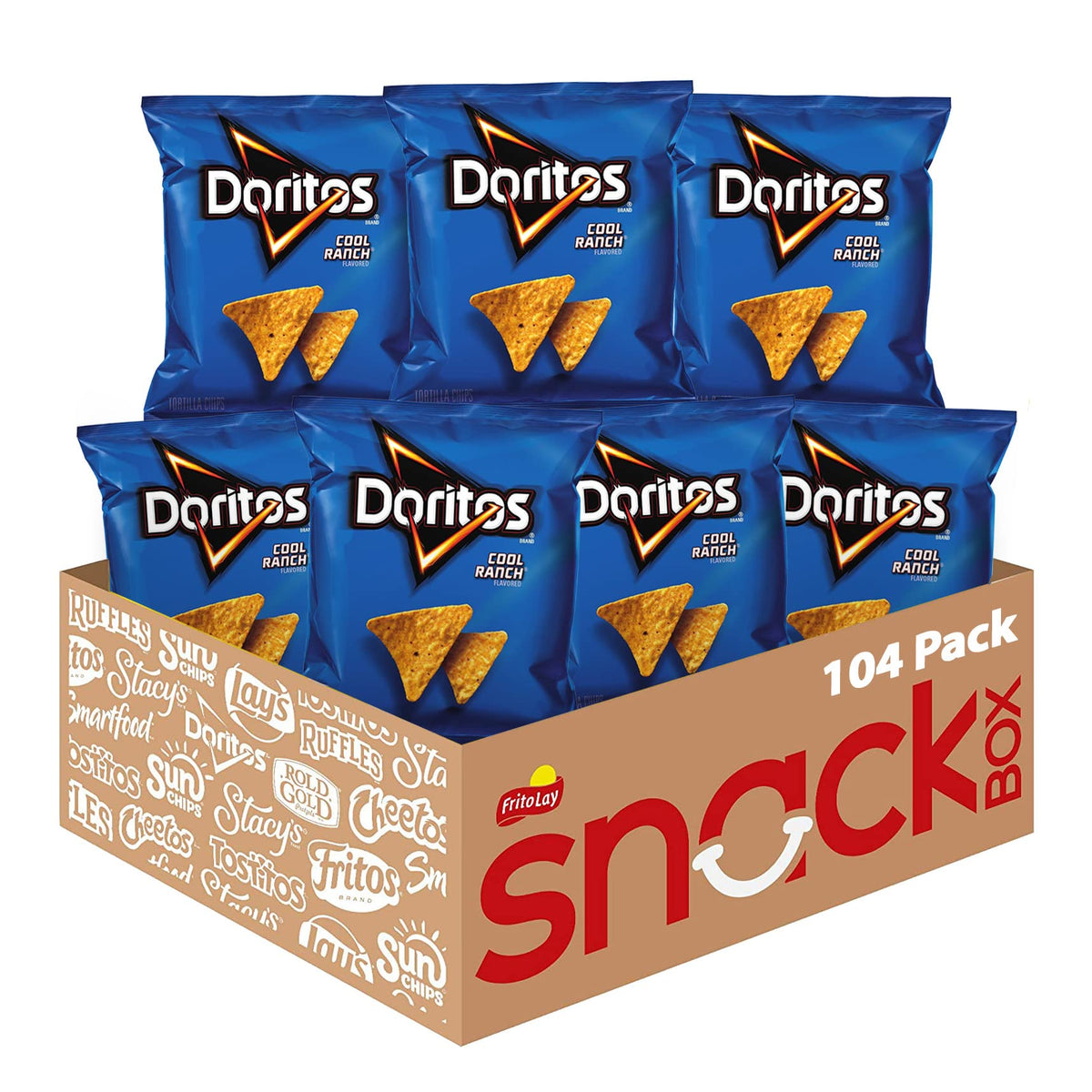Doritos Cool Ranch tortilla chips – close-up of crisp chips for bold snacking.