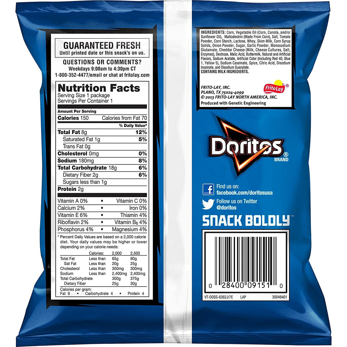 Doritos Cool Ranch 104-pack display – convenient multipack for gatherings.