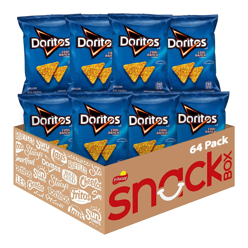 Doritos Cool Ranch bag front view for bold movie-night snacking.